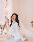 Stylish Satin Pajamas Set Milk • Style MOON