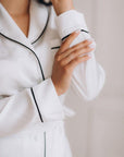 Stylish Satin Pajamas Set Milk • Style MOON