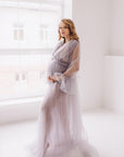 Tulle Puffy Maternity Dress With Train • Style PAULA