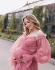 Maternity Baby Shower tulle dress • Style Midi ABIGAIL •28 Blush
