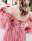 Maternity Baby Shower tulle dress • Style Midi ABIGAIL •28 Blush