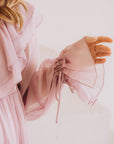Elegant Silk Chiffon Maternity Dress with Ruffles - “Emily”
