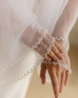 Beaded bridal veil • Unique wedding veil