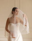 Beaded bridal veil • Unique wedding veil