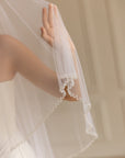 Beaded bridal veil • Unique wedding veil