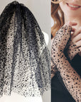 Evening gloves black and veil • Style Elegance