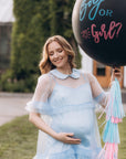 MATERNITY DRESS FOR Baby shower Blue • STYLE MONICA