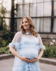 MATERNITY DRESS FOR Baby shower Blue • STYLE MONICA