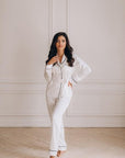 Stylish Satin Pajamas Set Milk • Style MOON