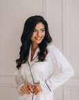Stylish Satin Pajamas Set Milk • Style MOON