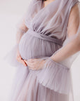 Tulle Puffy Maternity Dress With Train • Style PAULA