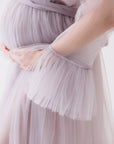 Tulle Puffy Maternity Dress With Train • Style PAULA