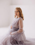 Tulle Puffy Maternity Dress With Train • Style PAULA