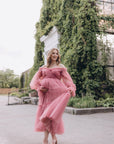 Maternity Baby Shower tulle dress • Style Midi ABIGAIL •28 Blush