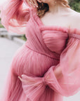 Maternity Baby Shower tulle dress • Style Midi ABIGAIL •28 Blush
