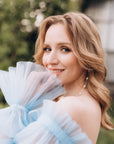 Maternity Baby Shower tulle dress • Style Midi ABIGAIL • 11 Snow Blue