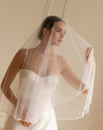 Beaded bridal veil • Unique wedding veil