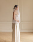 Beaded bridal veil • Unique wedding veil