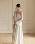 Lace veil with pearls • Unique wedding veil
