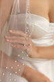 Pearls bridal veil • Wedding veil with pearls edge