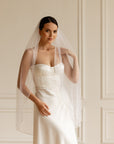 Beaded Edge Wedding Veil Fingertip
