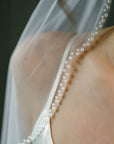 Bridal veil with pearls • Pearls edge veil