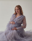 Tulle Puffy Maternity Dress With Train • Style PAULA
